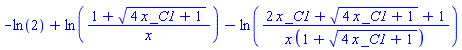 -ln(2)+ln((1+(4*_C1*x+1)^(1/2))/x)-ln((2*x*_C1+(4*_C1*x+1)^(1/2)+1)/(x*(1+(4*_C1*x+1)^(1/2))))