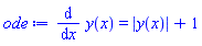 diff(y(x), x) = abs(y(x))+1