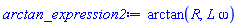arctan(R, L*omega)