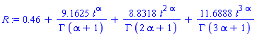 .46+9.1625*t^alpha/(GAMMA*(alpha+1))+8.8318*t^(2*alpha)/(GAMMA*(2*alpha+1))+11.6888*t^(3*alpha)/(GAMMA*(3*alpha+1))