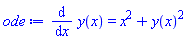 diff(y(x), x) = x^2+y(x)^2