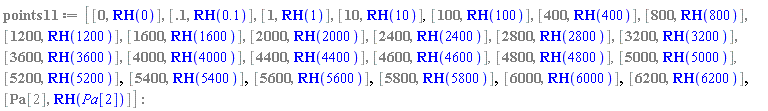 points11 := [[0, RH(0)], [.1, RH(.1)], [1, RH(1)], [10, RH(10)], [100, RH(100)], [400, RH(400)], [800, RH(800)], [1200, RH(1200)], [1600, RH(1600)], [2000, RH(2000)], [2400, RH(2400)], [2800, RH(2800)], [3200, RH(3200)], [3600, RH(3600)], [4000, RH(4000)], [4400, RH(4400)], [4600, RH(4600)], [4800, RH(4800)], [5000, RH(5000)], [5200, RH(5200)], [5400, RH(5400)], [5600, RH(5600)], [5800, RH(5800)], [6000, RH(6000)], [6200, RH(6200)], [Pa[2], RH(Pa[2])]]