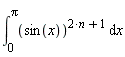 int(sin(x)^(2*n+1), x = 0 .. Pi)