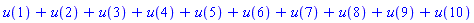 u(1)+u(2)+u(3)+u(4)+u(5)+u(6)+u(7)+u(8)+u(9)+u(10)