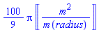 (100/9)*Pi*Units:-Unit(('m')^2/('m')('radius'))
