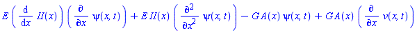 E*(diff(II(x), x))*(diff(psi(x, t), x))+E*II(x)*(diff(diff(psi(x, t), x), x))-G*A(x)*psi(x, t)+G*A(x)*(diff(v(x, t), x))