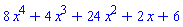 8*x^4+4*x^3+24*x^2+2*x+6