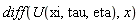 diff(U(xi, tau, eta), x)