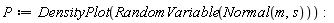 P := DensityPlot(RandomVariable(Normal(m, s))):