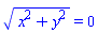 (x^2+y^2)^(1/2) = 0