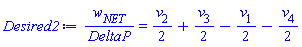 w[NET]/DeltaP = (1/2)*v[2]+(1/2)*v[3]-(1/2)*v[1]-(1/2)*v[4]