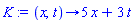 proc (x, t) options operator, arrow; 5*x+3*t end proc