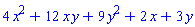 4*x^2+12*x*y+9*y^2+2*x+3*y