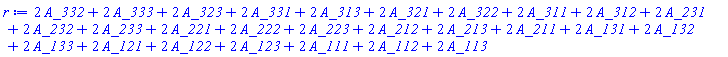 2*A_332+2*A_333+2*A_323+2*A_331+2*A_313+2*A_321+2*A_322+2*A_311+2*A_312+2*A_231+2*A_232+2*A_233+2*A_221+2*A_222+2*A_223+2*A_212+2*A_213+2*A_211+2*A_131+2*A_132+2*A_133+2*A_121+2*A_122+2*A_123+2*A_111+2*A_112+2*A_113