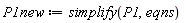 P1new := simplify(P1, eqns)