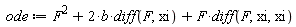 ode := F^2+2*b*(diff(F, xi))+F*(diff(F, xi, xi))