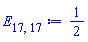 E[17, 17] := 1/2