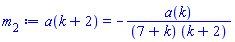 a(k+2) = -a(k)/((7+k)*(k+2))