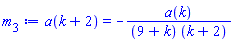 a(k+2) = -a(k)/((9+k)*(k+2))