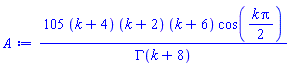 105*(k+4)*(k+2)*(k+6)*cos((1/2)*k*Pi)/GAMMA(k+8)