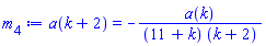 a(k+2) = -a(k)/((11+k)*(k+2))