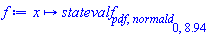 proc (x) options operator, arrow, function_assign; statevalf[pdf, normald[0, 2*4.47]] end proc