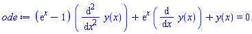 (exp(x)-1)*(diff(diff(y(x), x), x))+exp(x)*(diff(y(x), x))+y(x) = 0