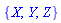 {X, Y, Z}