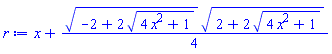 x+(1/4)*(-2+2*(4*x^2+1)^(1/2))^(1/2)*(2+2*(4*x^2+1)^(1/2))^(1/2)