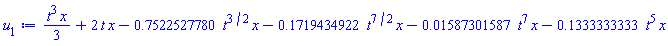 (1/3)*t^3*x+2*t*x-.7522527780*t^(3/2)*x-.1719434922*t^(7/2)*x-0.1587301587e-1*t^7*x-.1333333333*t^5*x