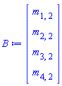 B := Vector(4, {(1) = m[1, 2], (2) = m[2, 2], (3) = m[3, 2], (4) = m[4, 2]})