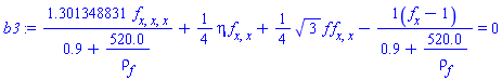 1.301348831*(diff(diff(diff(f(x), x), x), x))/(.9+520.0/rho[f(x)])+(1/4)*eta*(diff(diff(f(x), x), x))+(1/4)*3^(1/2)*f(x)*(diff(diff(f(x), x), x))-(1)(diff(f(x), x)-1)/(.9+520.0/rho[f(x)]) = 0