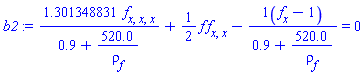 1.301348831*(diff(diff(diff(f(x), x), x), x))/(.9+520.0/rho[f(x)])+(1/2)*f(x)*(diff(diff(f(x), x), x))-(1)(diff(f(x), x)-1)/(.9+520.0/rho[f(x)]) = 0