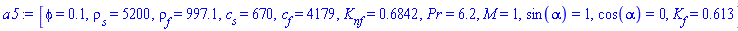 [phi = .1, rho[s] = 5200, rho[f] = 997.1, c[s] = 670, c[f] = 4179, K[nf] = .6842, Pr = 6.2, M = 1, sin(alpha) = 1, cos(alpha) = 0, K[f] = .613]