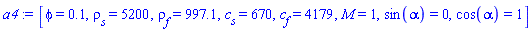 [phi = .1, rho[s] = 5200, rho[f] = 997.1, c[s] = 670, c[f] = 4179, M = 1, sin(alpha) = 0, cos(alpha) = 1]