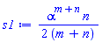 (1/2)*alpha^(m+n)*n/(m+n)