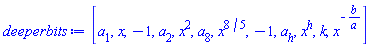 [a[1], x, -1, a[2], x^2, a[8], x^(8/5), -1, a[h], x^h, k, x^(-b/a)]
