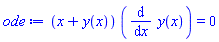 (x+y(x))*(diff(y(x), x)) = 0