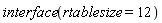 interface(rtablesize = 12)