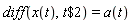 diff(x(t), `$`(t, 2)) = a(t)