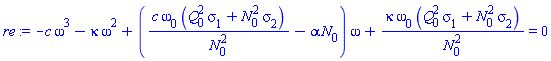 -c*omega^3-kappa*omega^2+(c*omega[0]*(Q[0]^2*sigma[1]+N[0]^2*sigma[2])/N[0]^2-alpha*N[0])*omega+kappa*omega[0]*(Q[0]^2*sigma[1]+N[0]^2*sigma[2])/N[0]^2 = 0