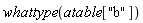 whattype(atable["b"])