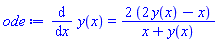 diff(y(x), x) = 2*(2*y(x)-x)/(x+y(x))