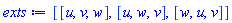[[u, v, w], [u, w, v], [w, u, v]]
