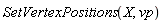SetVertexPositions(X, vp)