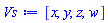 [x, y, z, w]
