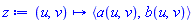 proc (u, v) options operator, arrow; `<,>`(a(u, v), b(u, v)) end proc