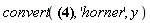 convert(-2*x*y-y^2+6*y, 'horner', y)