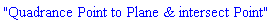"Quadrance Point to Plane & intersect Point"