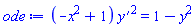 (-x^2+1)*(diff(y(x), x))^2 = 1-y(x)^2